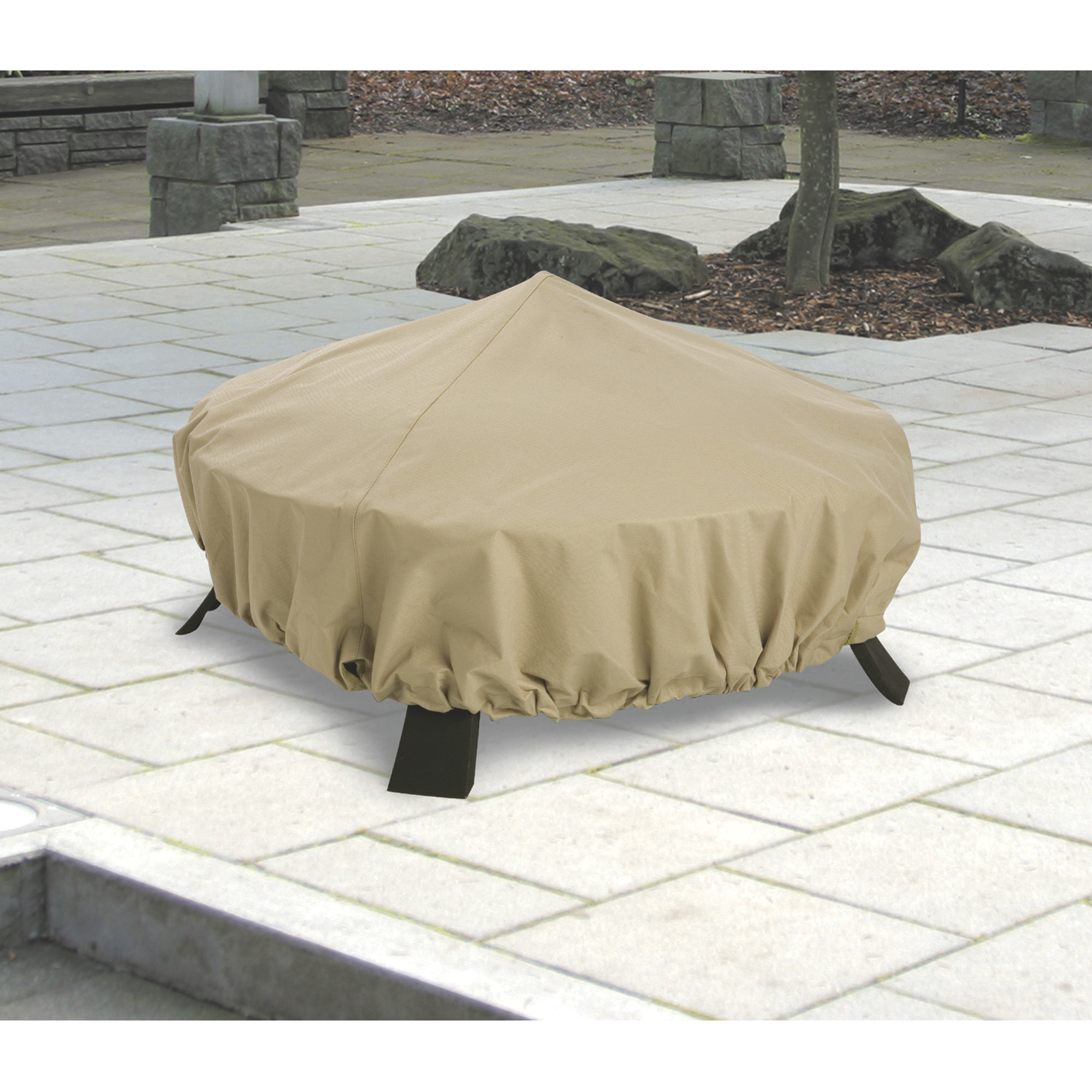 Classic Accessories Terrazzo Fire Pit Cover, Round, Sand, 44in. Dia., Model# 58992
